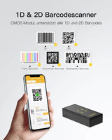 BCST-46 Mini Tragbarer 2D Kabellos Barcode-Scanner mit APP und SDK - Inateck Office DE