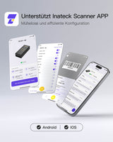 BCST-46 Mini Tragbarer 2D Kabellos Barcode-Scanner mit APP und SDK - Inateck Office DE
