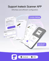 BCST-47 Bluetooth Tragbarer 2D Barcode Scanner mit Bildschirm & APP und SDK - Inateck Office DE