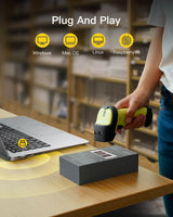 BCST-60 1D Barcodescanner mit 2.4GHz, kabellos bis 35m + BCST-S Barcodescannerständer, verstellbare Halterung - Inateck Office DE