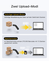 Nano460 1D/2D/QR Bluetooth Tragbare Scanner, mit USB und 2.4G, mit Abnehmbarem 800-mAhAkku - Inateck Office DE