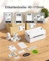 PR40 Bluetooth Thermo-Etikettendrucker, Kabelloser 4x6 Versandetikettendrucker - Inateck Office DE