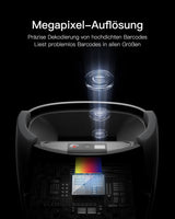 Pro 170B 2D Barcode Scanner Kabellos, QR Code Scanner mit 2 Austauschbaren 2000mAh Akkus, mit Ladestation, mit Bluetooth und Kabel USB - Inateck Office DE