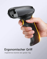 Pro 170B 2D Barcode Scanner Kabellos, QR Code Scanner mit 2 Austauschbaren 2000mAh Akkus, mit Ladestation, mit Bluetooth und Kabel USB - Inateck Office DE
