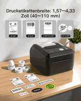 PR50 Bluetooth Etikettendrucker 4x6 für DHL Versandetiketten, Thermodrucker - Inateck Office DE