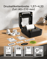 PR50 Bluetooth Etikettendrucker 4x6 für DHL Versandetiketten, Thermodrucker - Inateck Office DE