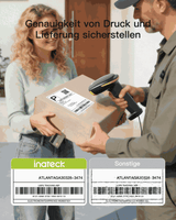 PR50 Bluetooth Etikettendrucker 4x6 für DHL Versandetiketten, Thermodrucker - Inateck Office DE