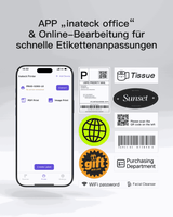 PR50 Bluetooth Etikettendrucker 4x6 für DHL Versandetiketten, Thermodrucker - Inateck Office DE