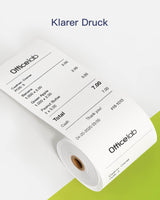 Officelab Thermopapier, 80mm breit, 70m lang, wasserfest, fett-und alkoholbeständig, 10Rollen, TP01004-10 - Inateck Office DE