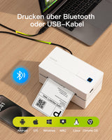 PR40 Mobile Thermo-Etiketten-drucker, Kabelloser 4x6 Versandetiketten Drucker für Versandpakete