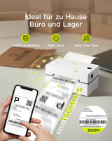 PR40 Mobile Thermo-Etiketten-drucker, Kabelloser 4x6 Versandetiketten Drucker für Versandpakete