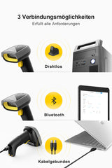 Inateck BCST-52 2D Barcodescanner - 3 Verbindungsmöglichkeiten