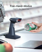 BCST-54 1D/2D Barcodescanner, Bluetooth 5.0, 2.4Ghz Intelligente Station, Bildschirm-Scannen - Inateck Office DE