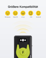 BCST-42 1D/2D Barcodescanner, Bluetooth 5.0, 40m Reichweite, Taschenscanner, Grün - Inateck Office DE