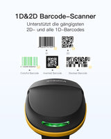 Inateck 2D Barcode Scanner Bluetooth mit Ladestation, 1D/QR Handscanner Bildschirm-Scan, BCST-54