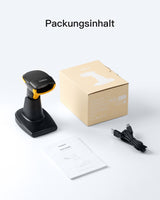 Inateck 2D Barcode Scanner Bluetooth mit Ladestation, 1D/QR Handscanner Bildschirm-Scan, BCST-54