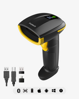 Hyper 310, Barcode Scanner Kabellos 1D mit Display, 3-in-1 mit Bluetooth