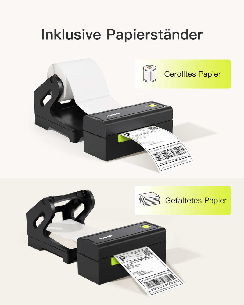 PR02001 Thermopapierdrucker für Mac/Windows, Universelle Etiketten nutzbar, schneller Druck, kompatibel mit Logistik- und Verkaufsplattformen - Inateck Office DE
