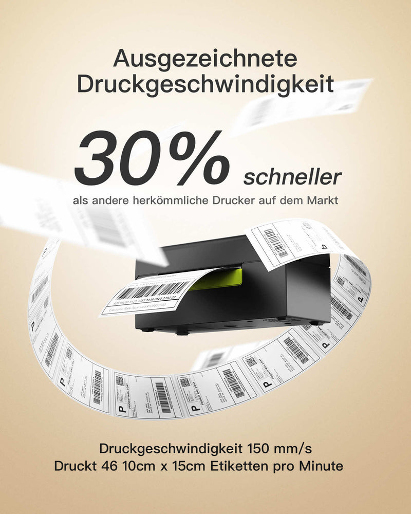 PR02001 Thermopapierdrucker für Mac/Windows, Universelle Etiketten nutzbar, schneller Druck, kompatibel mit Logistik- und Verkaufsplattformen - Inateck Office DE
