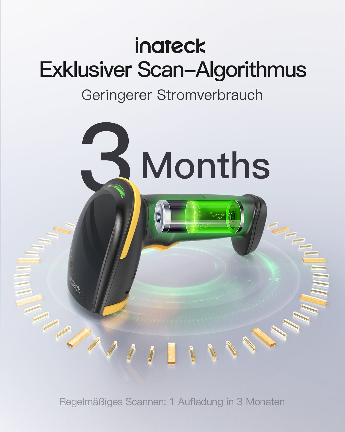Inateck BCST-21 Barcodescanner, bluetooth, 1D handheld barcodescanner