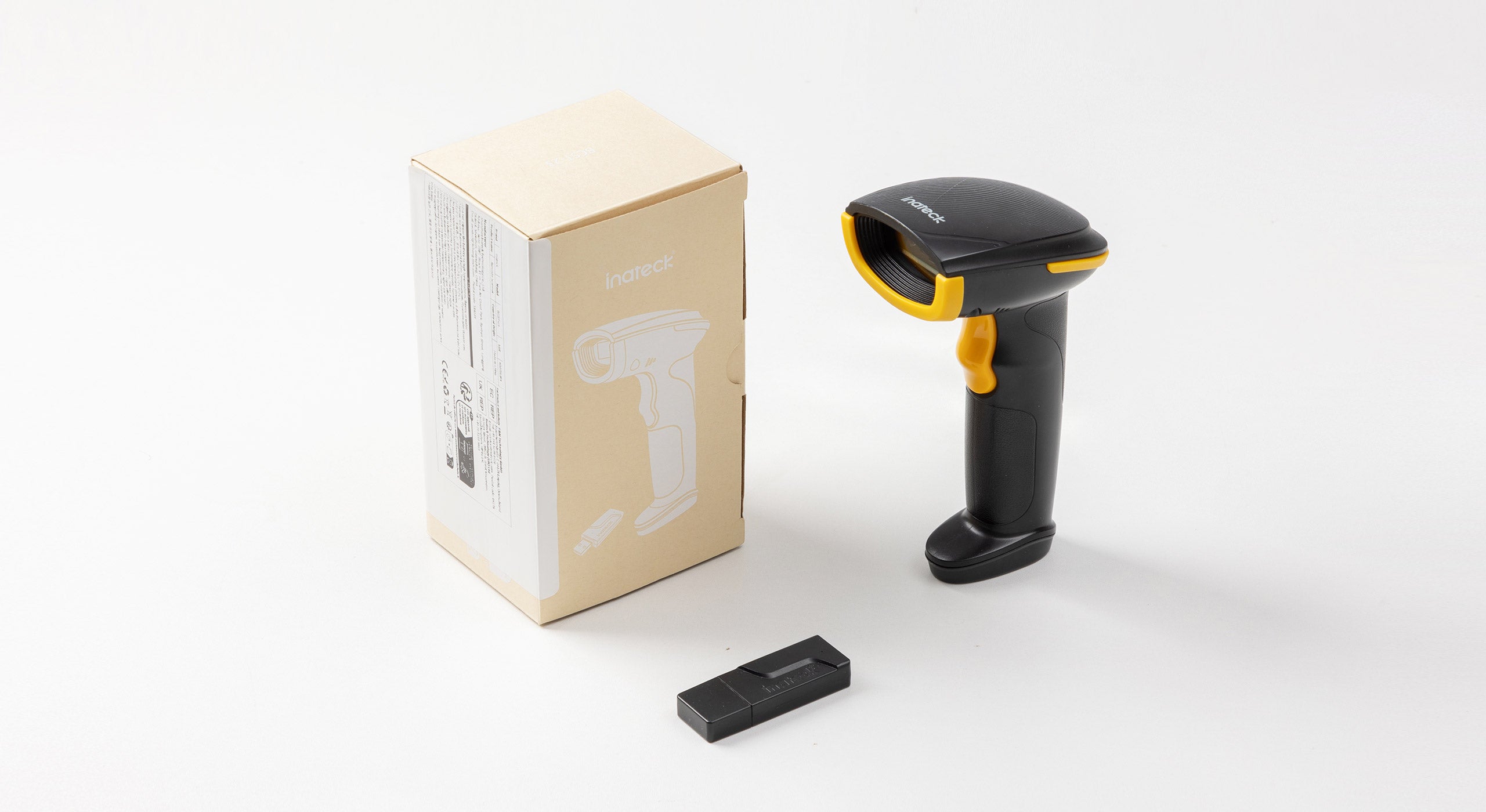 Inateck 2D Barcodescanner Draadloos, Bluetooth QR-codescanner, 2D Imager met 2000 mAh-batterij, Schermbarcodes lezen, BCST-52