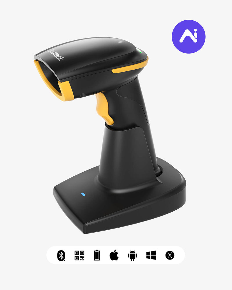 Mit Scanner BCST-36 Kabelloser Handscanner, 2D Bluetooth Barcode Scanner mit Lades ...