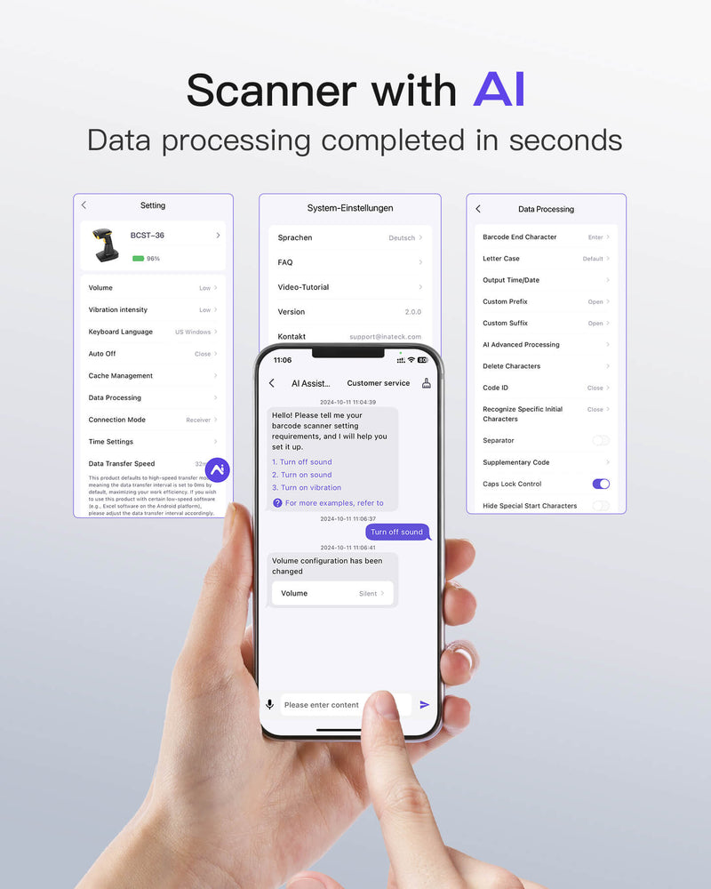 Mit Location App Scan Code BCST-36 1D/2D Bluetooth Barcode Scanner mit APP/SDK mit Barcode Scanne ...