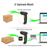 BCST-50 1D/2D Barcodescanner, kabellos 2.4GHz, Bluetooth+ BCST-S Barcodescannerständer, verstellbare Halterung - Inateck Office DE