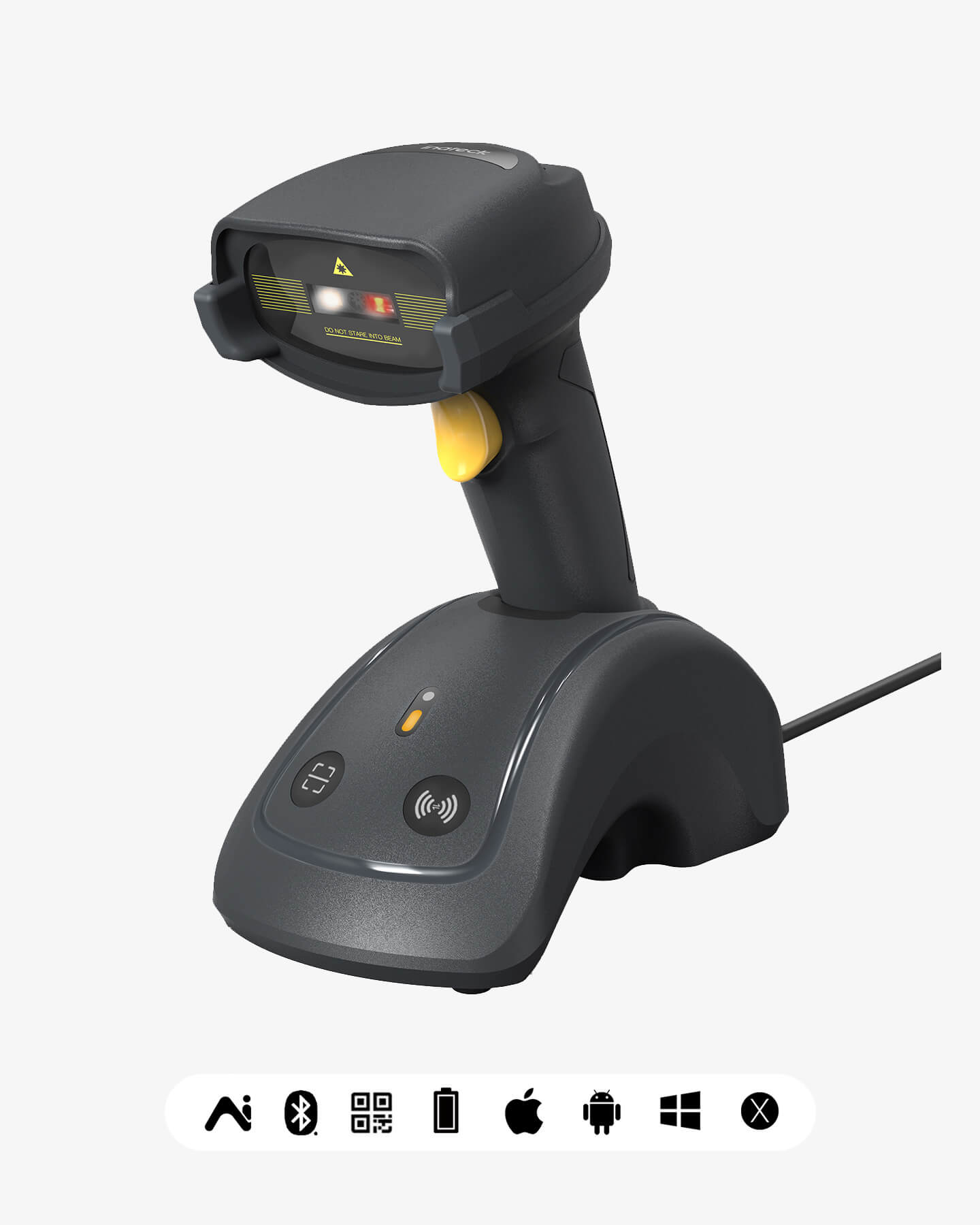 Scanner Code Invertido BCST-560B Inateck Barcode Scanner Kabellose, QR Code Scanner mit Smart ...