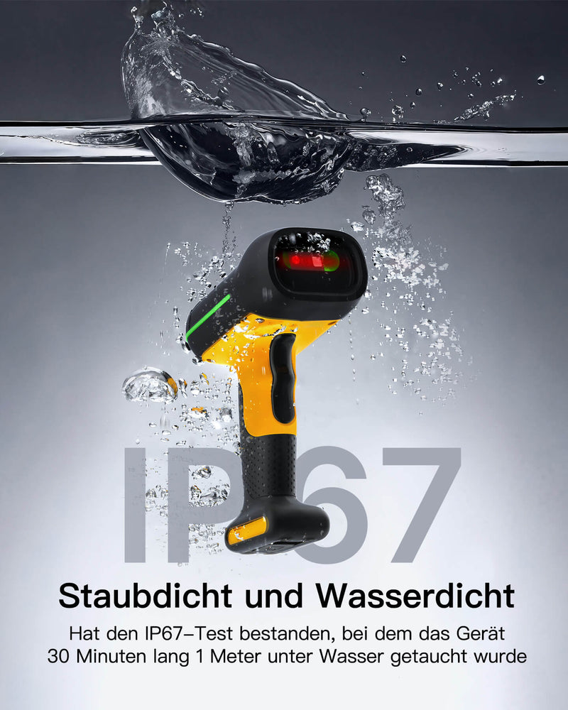 BCST-61 Industrieller 1D Bluetooth Barcode Scanner mit IP67 Wasser Staubdicht & APP SDK - Inateck Office DE