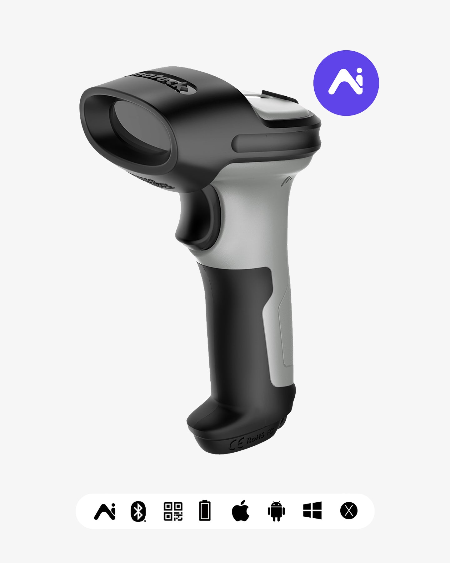 BCST-72, 2D Wireless Barcode Scanner, 2600 mAh Langzeitbatterie ...
