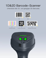 BCST-91 1D/2D Bluetooth 5.3 Barcodescanner, mit 2.4Ghz Intelligente Station & Mega-Pixel-Auflösung - Inateck Office DE