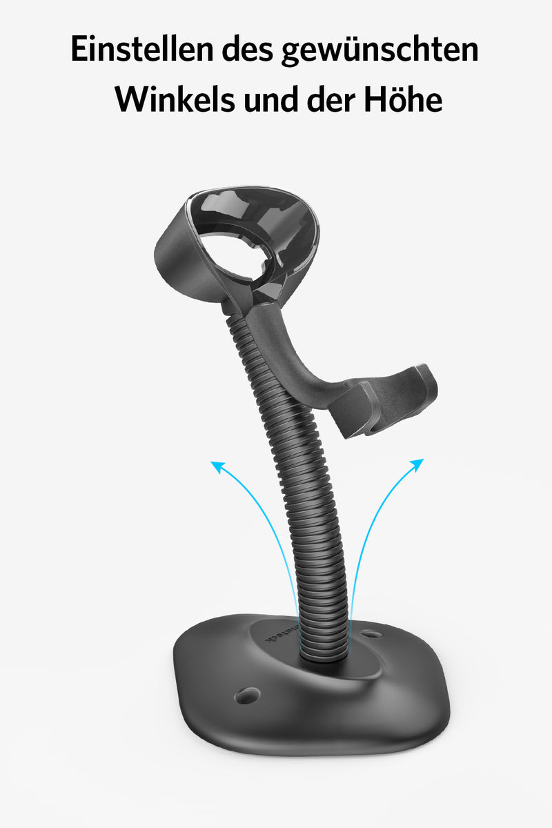 BCST-73 1D/2D Barcodescanner, kabellos 2.4GHz, Bluetooth 5.0 + BCST-S Barcodescannerständer, verstellbare Halterung - Inateck Office DE