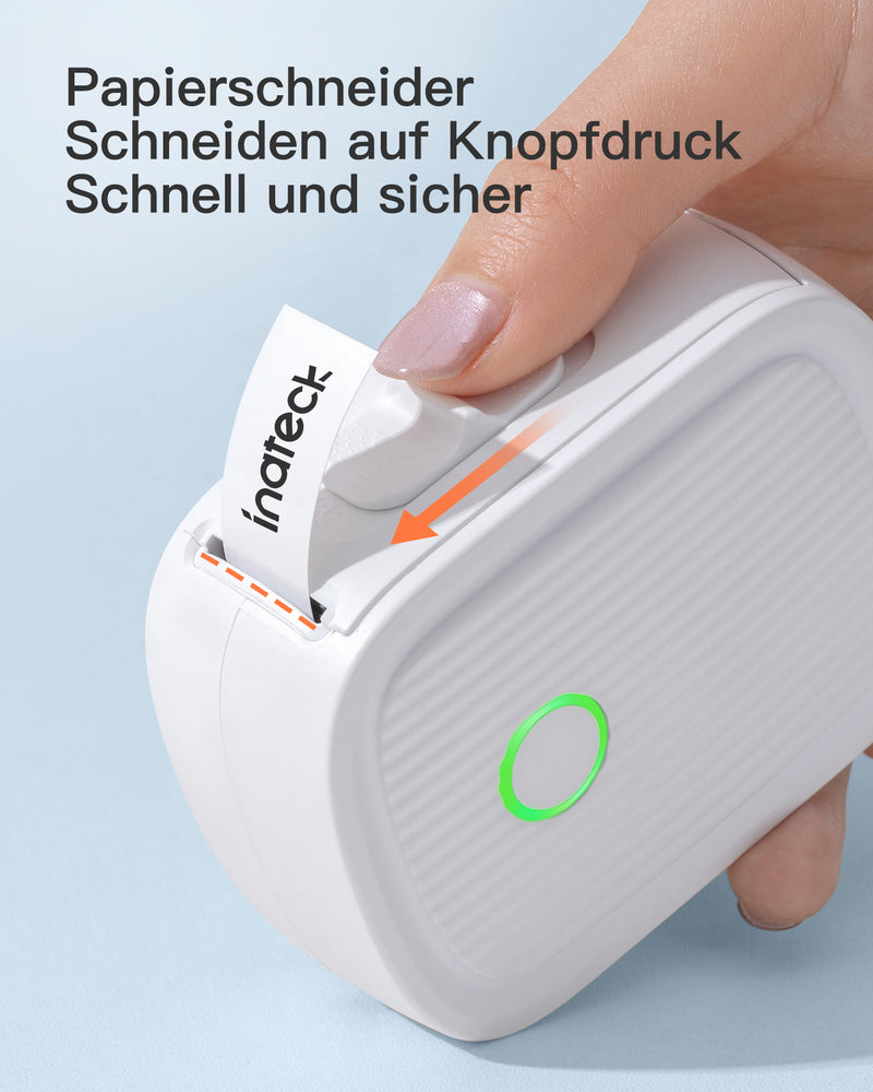 PR2003 Etikettendrucker, Bluetooth Tragbarer Labeldrucker, Mini Selbstklebendes Etikettiergerät, kompatibel iOS & Android - Inateck Office DE