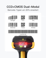 Pro 8 Bluetooth 5.3 1D/2D Barcodescanner, Mit Touchscreen, CMOS+CCD Dual Module - Inateck Office DE