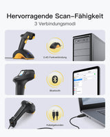 Pro 8 Bluetooth 5.3 1D/2D Barcodescanner, Mit Touchscreen, CMOS+CCD Dual Module - Inateck Office DE