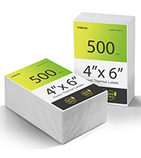Thermopapier Versandetiketten Label thermo, 4 × 6 Zoll (100 mm × 150 mm), Wasserfester Versandaufkleber, BPA/BPS-frei,500 Stück, TP01001