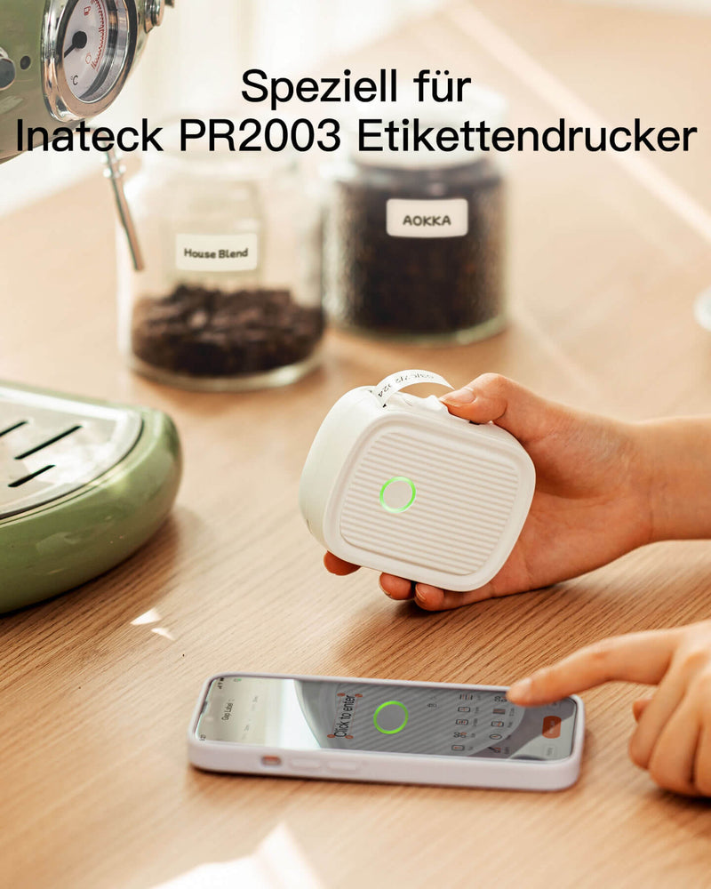 TP03002 Etikettenpapier, Wasser- und ölabweisendes Thermopapier, 3 Rollen/Box, kompatibel Etikettendrucker PR2003 - Inateck Office DE