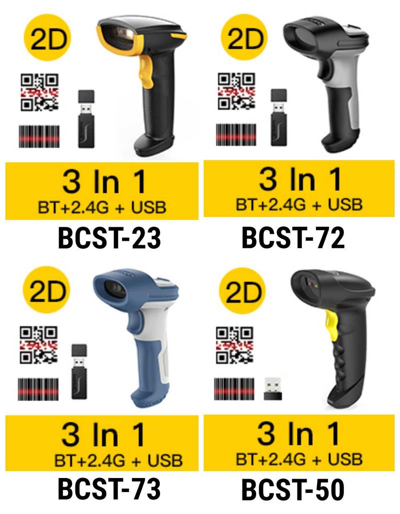 Inateck Bluetooth Barcode Scanner - 2D Wireless Scanner With Bluetooth 5.0 & 2.4Ghz Adapter For Retail & Warehouse