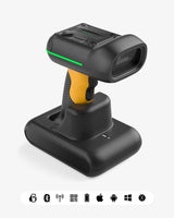 BCST-75X, RFID Barcode Scanner Kabellos, 2D QR Code Scanner Industrial mit Ladestation, IP67 wasserdicht und staubdicht, Barcode Leser mit 2600mAh Akku，Handscanner mit App & SDK