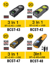 BCST-47 Bluetooth Tragbarer 1D/2D/QR Barcode Scanner mit Bildschirm, Akku-Anzeige & 2600 mAh Langzeitbatterie - Inateck Office DE