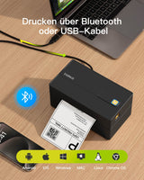 PR40 Mobile Thermo-Etiketten-drucker, Kabelloser 4x6 Versandetiketten Drucker für Versandpakete - Inateck Office DE