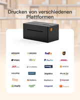 PR40 Mobile Thermo-Etiketten-drucker, Kabelloser 4x6 Versandetiketten Drucker für Versandpakete - Inateck Office DE