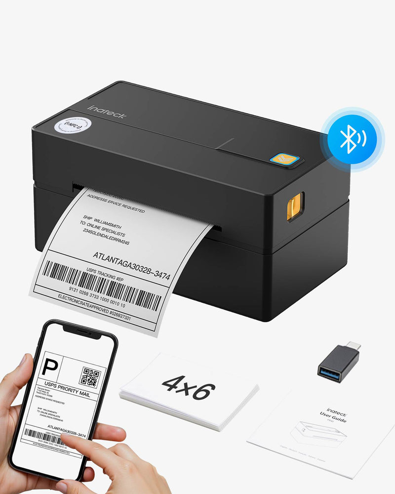 ILabel Thermo-Etikettendrucker 4x6 Zoll – USB & Bluetooth, Für Android, IOS, Windows – Kompatibel Mit EBay, Shopify, USPS, 203 DPI, Kompakt