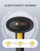 Hyper A60S, Barcode Scanner 2D mit Stand USB, QR Code Scanner Plug & Play für Lager, Bibliothek & Einzelhandel