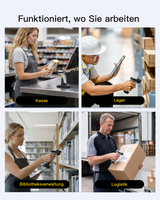 BCST-72S, Inateck Barcode Scanner Bluetooth mit Ladestation, 1D/2D/QR, 2.4G/USB, Liest von Bildschirmen