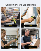 BCST-72S, Inateck Barcode Scanner Bluetooth mit Ladestation, 1D/2D/QR, 2.4G/USB, Liest von Bildschirmen