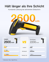 Hyper 310, Barcode Scanner Kabellos 1D mit Display, 3-in-1 mit Bluetooth