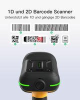 BCST-75D, IP66 Barcode Scanner Kabellos mit Display und Ladestation, 1D/2D/QR QR Code Scanner