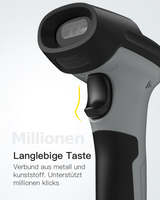 BCST-72S, Inateck Barcode Scanner Bluetooth mit Ladestation, 1D/2D/QR, 2.4G/USB, Liest von Bildschirmen